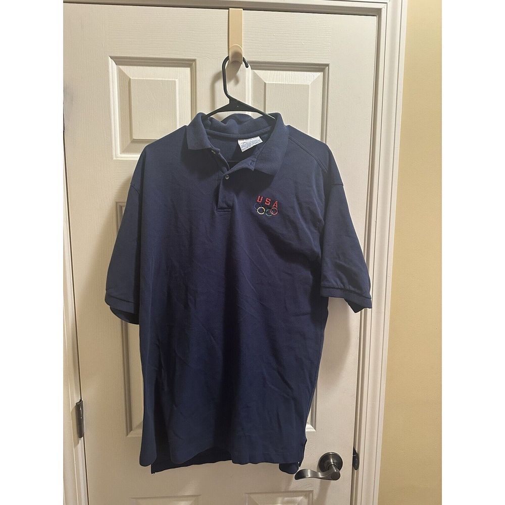 USA Olympics Shirt Mens 2XL Adult Golf Polo Games Team Vintage USA